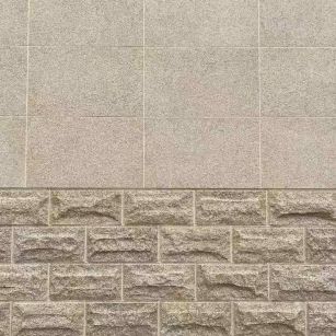 珠海 黄金麻自然面蘑菇石配荔枝面干挂