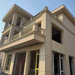 珠海 黄金麻花岗岩石材荔枝面外墙干挂效果展示