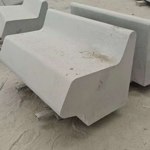 珠海 芝麻白花岗岩异形坐凳，石凳