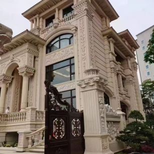 珠海 黄金麻花岗岩别墅外墙干挂效果展示