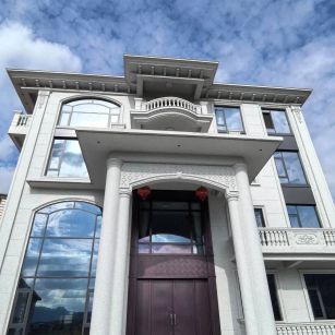 珠海白麻别墅外墙干挂石材效果示例