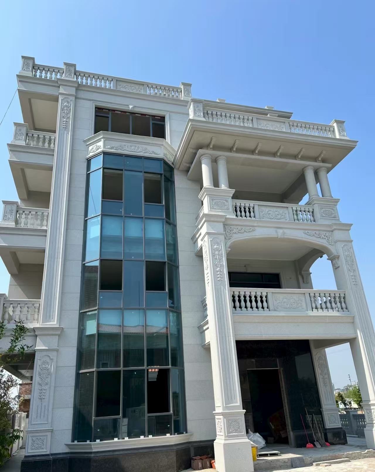 珠海 白麻花岗岩别墅外墙干挂效果展示