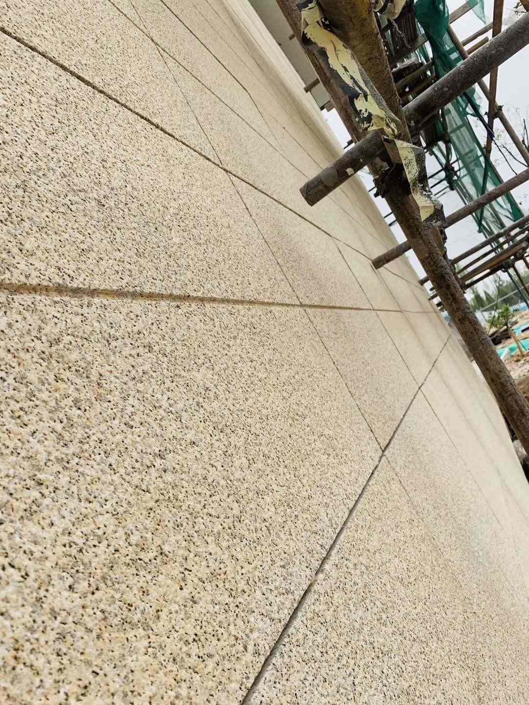 珠海 黄金麻花岗岩荔枝面外墙干挂石材效果示例