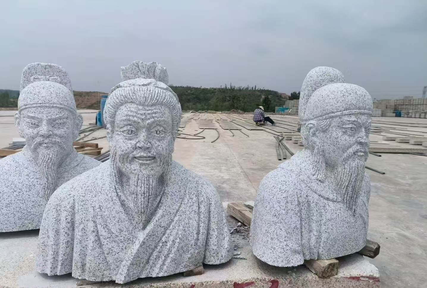 珠海 白麻花岗岩石材人物立体雕刻