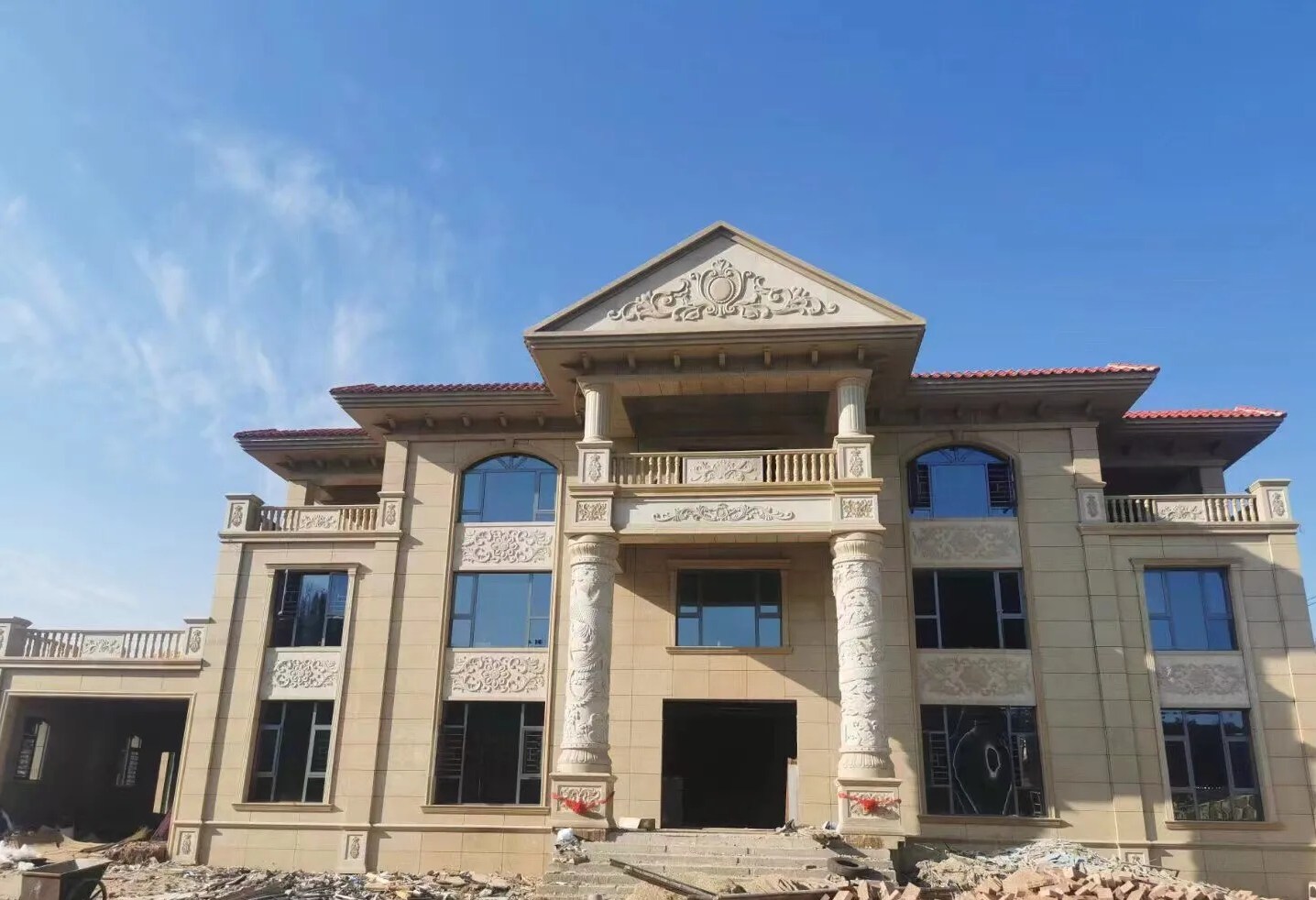 珠海 黄金麻花岗岩别墅外墙干挂