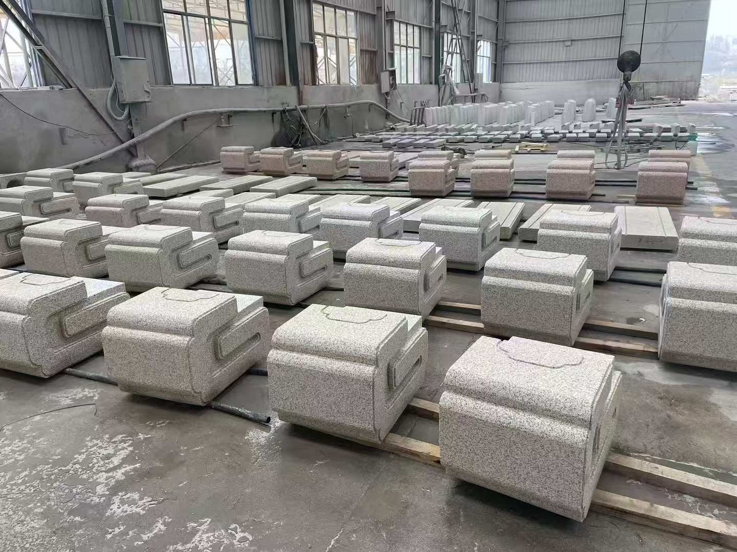 珠海 白麻花岗岩异形加工-石凳，坐凳