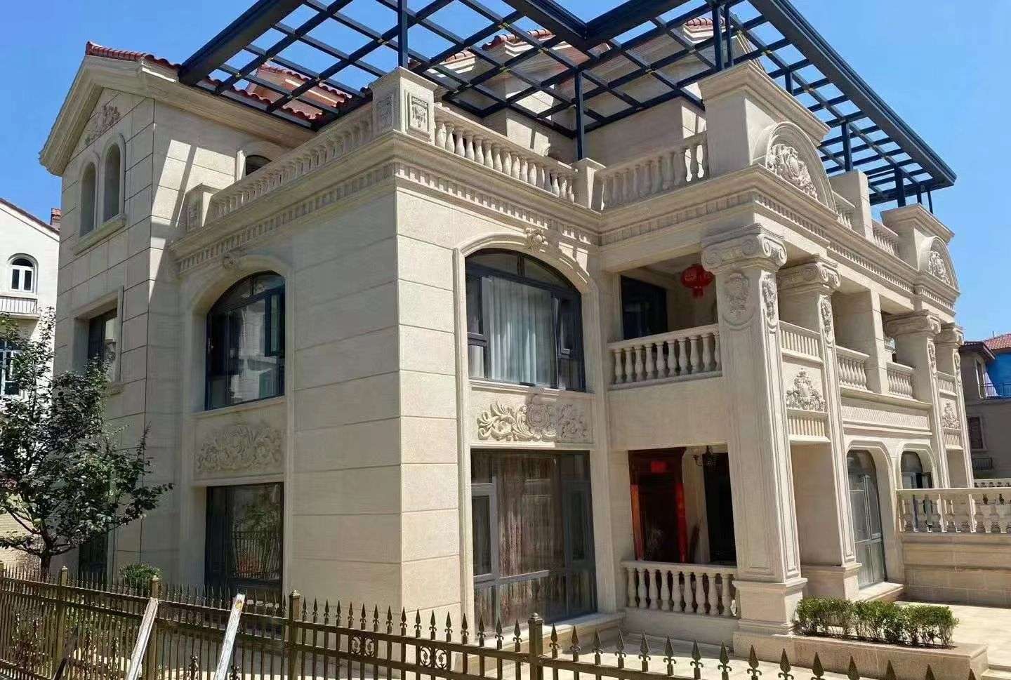 珠海 黄金麻花岗岩荔枝面别墅外墙干挂