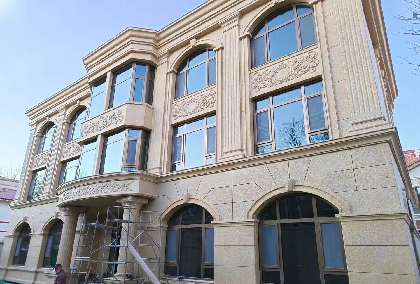 珠海 黄金麻花岗岩别墅外墙干挂